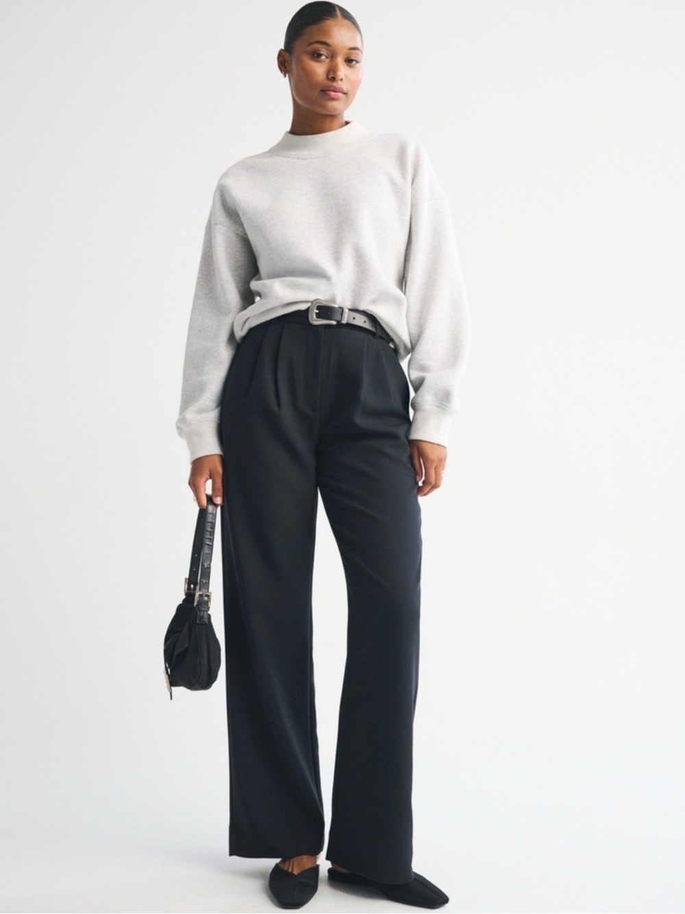 Curve love A&F Sloane tailored wide leg pant